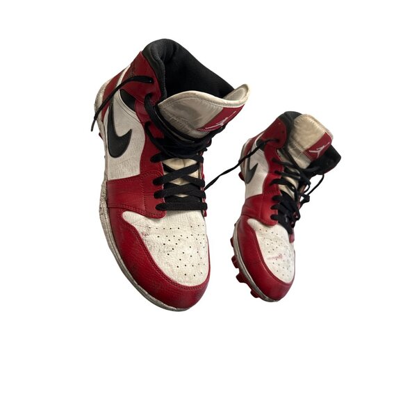 Nike Air Jordan 1 TD Retro Football Cleats Red/White/Black Size 11 Mens Shoes - Picture 3 of 9